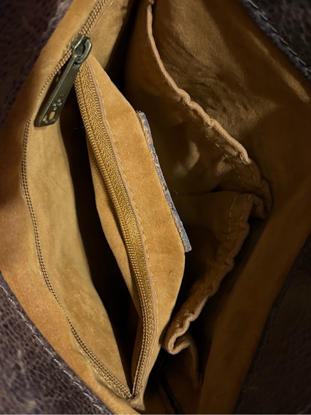 Patricia Nash Francesca Brown Leather Crossbody Purse with Embossed Medallion - Picture 9 of 13